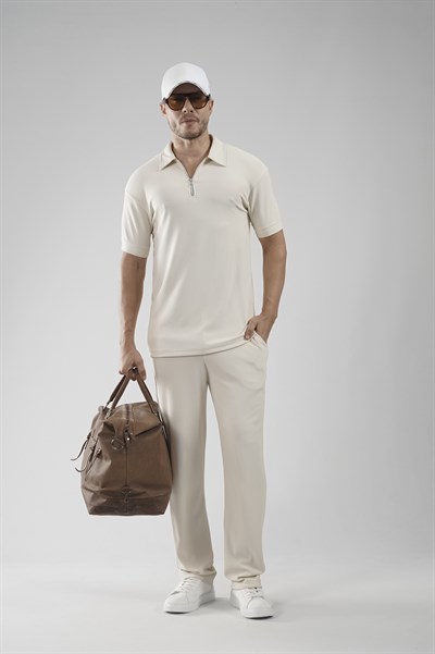 Yakası Fermuarlı Regular Kalıp Pantolon Tişört Alt Üst Takım