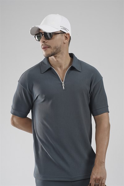 Yakası Fermuarlı Regular Kalıp Pantolon Tişört Alt Üst Takım