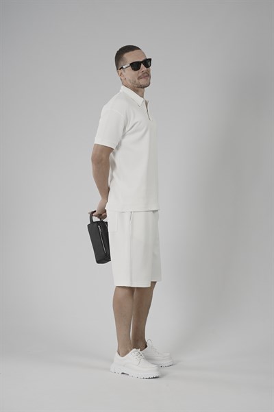 Yarım Oversize Kalıp Polo Yaka Erkek Şort Takım
