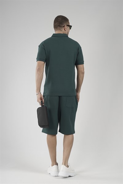 Yarım Oversize Kalıp Polo Yaka Erkek Şort Takım