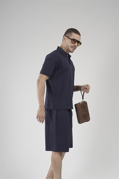 Yarım Oversize Kalıp Polo Yaka Erkek Şort Takım