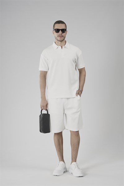 Yarım Oversize Kalıp Polo Yaka Erkek Şort Takım