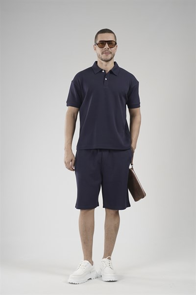 Yarım Oversize Kalıp Polo Yaka Erkek Şort Takım