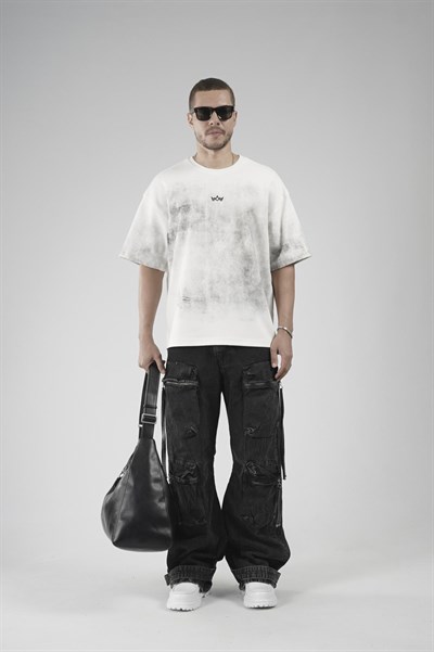 Yıkamalı Oversize Kalıp Erkek Tişört