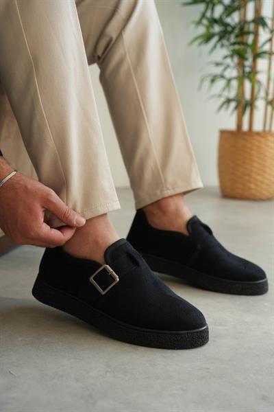 Yüksek Tabanlı Tokalı Günlük Kürklü Erkek Ayakkabı