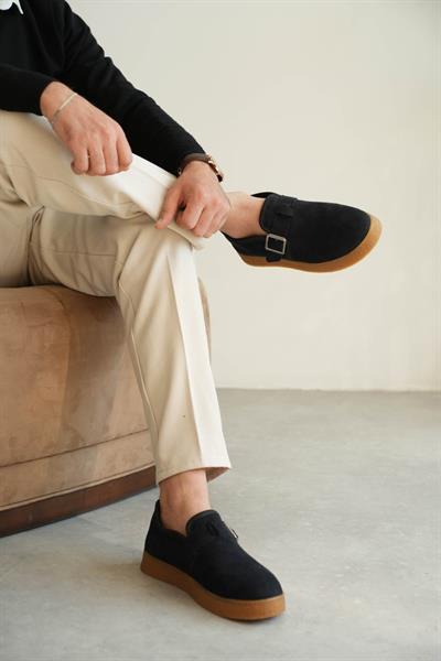 Yüksek Tabanlı Tokalı Günlük Kürklü Erkek Ayakkabı