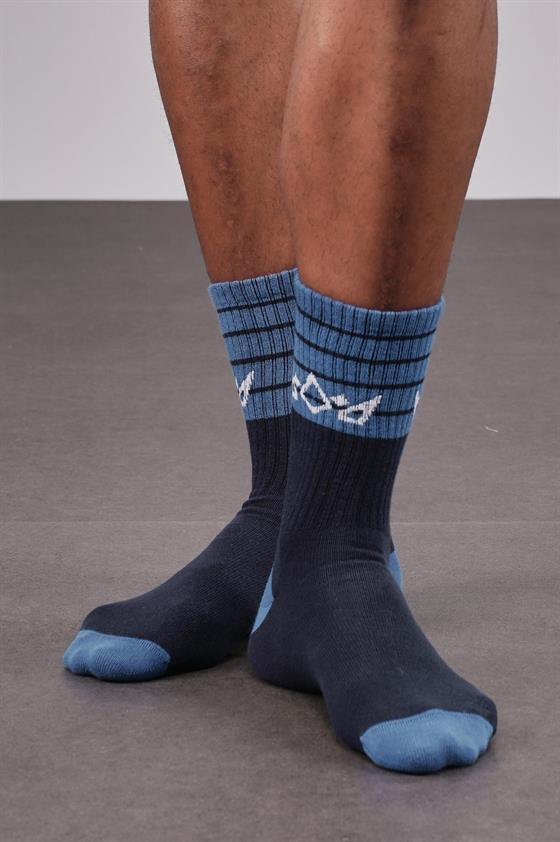 4'lü Logolu Unisex Lacivert Sporcu Çorap