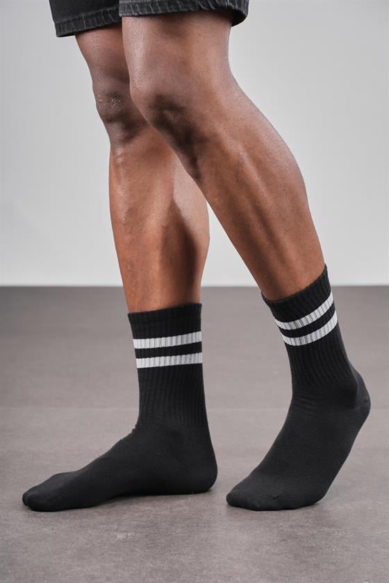5'li Unisex Şeritli Sporcu Çorap