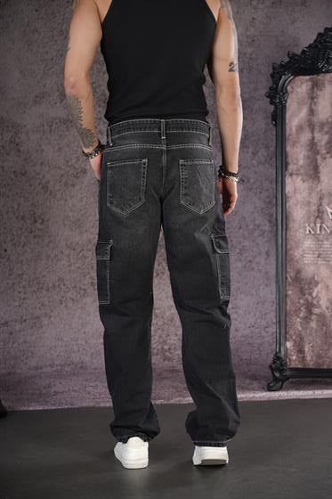 Baggy Kalıp Cepli Erkek Kot Pantolon