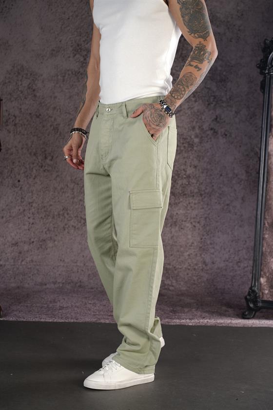 Baggy Kalıp Cepli Erkek Kot Pantolon