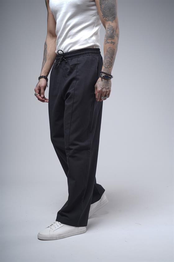 Baggy Kalıp Önü Çıma Detaylı Erkek Gabardin Pantolon