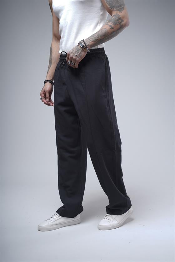 Baggy Kalıp Önü Çıma Detaylı Erkek Gabardin Pantolon