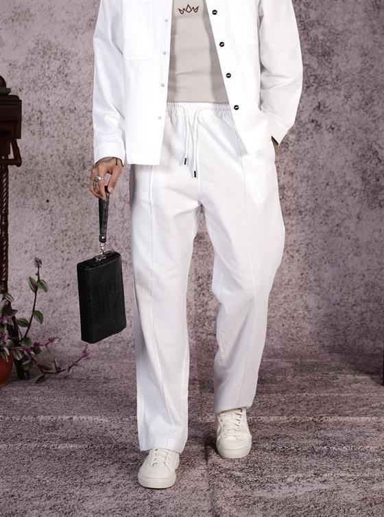 Baggy Kalıp Önü Çıma Detaylı Erkek Gabardin Pantolon