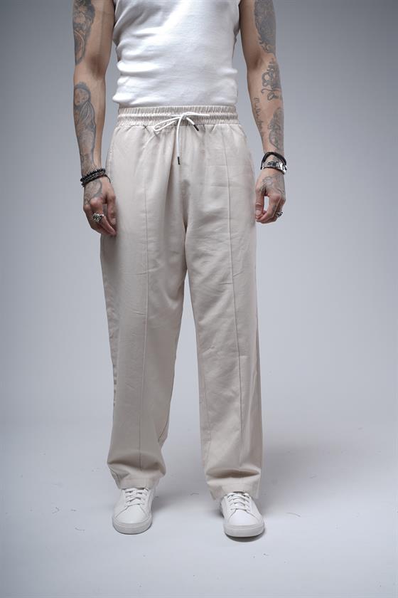 Baggy Kalıp Önü Çıma Detaylı Erkek Gabardin Pantolon