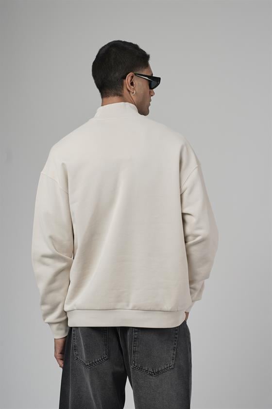 Balıkçı Yaka Oversize Kalıp Erkek Sweatshirt