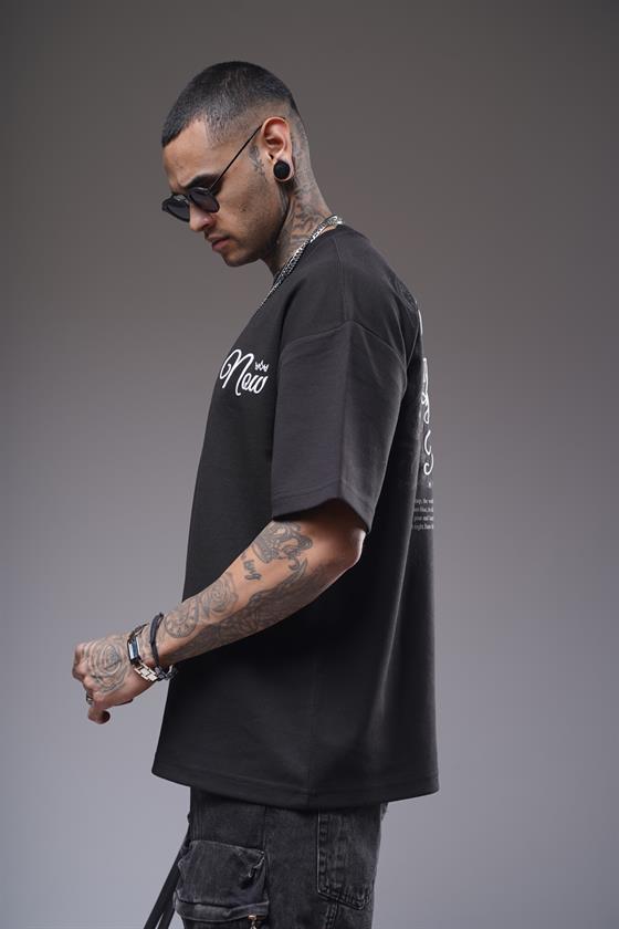 Baskılı Nakış Detaylı Oversize Kalıp Unisex Tişört
