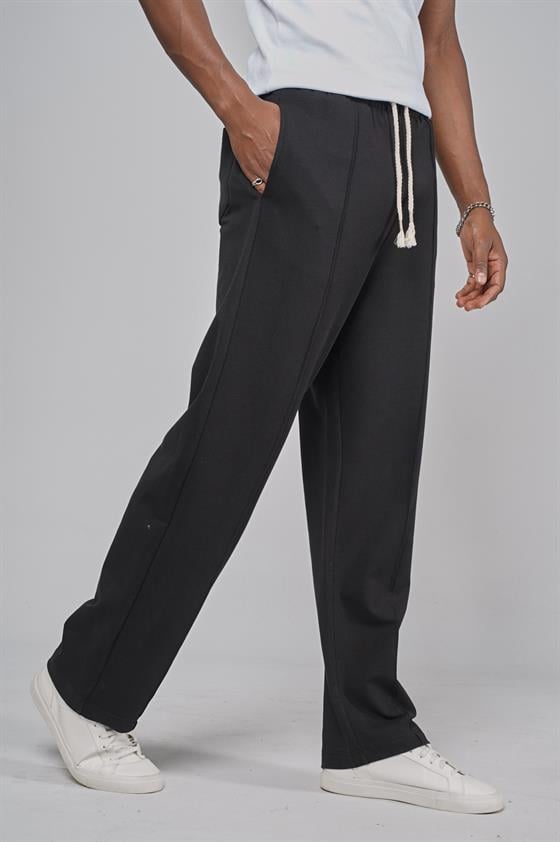 Beli Lastikli Önü Çımalı Baggy Kalıp Pantolon