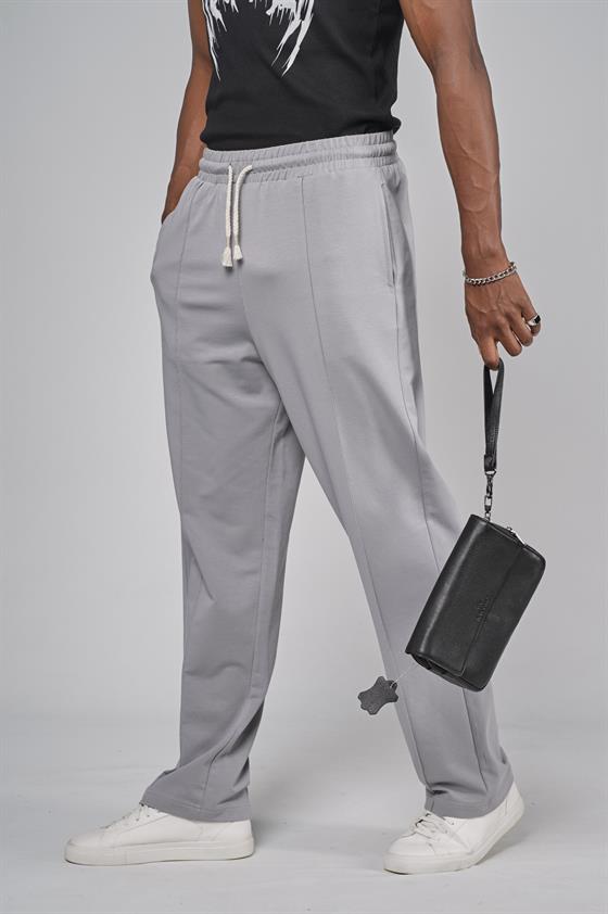 Beli Lastikli Önü Çımalı Baggy Kalıp Pantolon