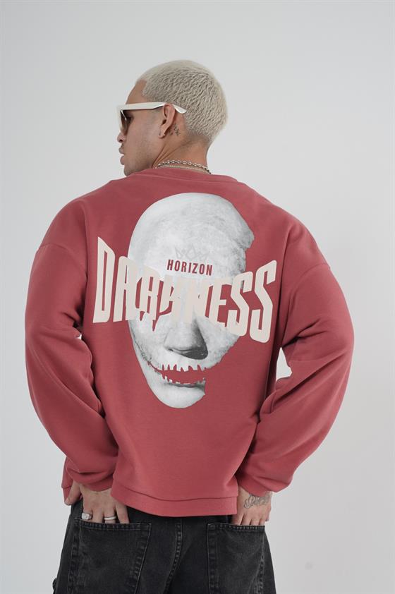 Bisiklet Yaka Darkness Baskılı Oversize Unisex Sweatshirt