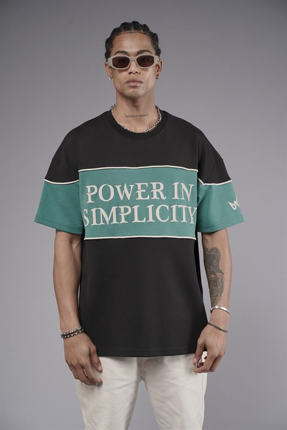 Bisiklet Yaka Garnili Biye Detaylı Oversize Unisex Tişört