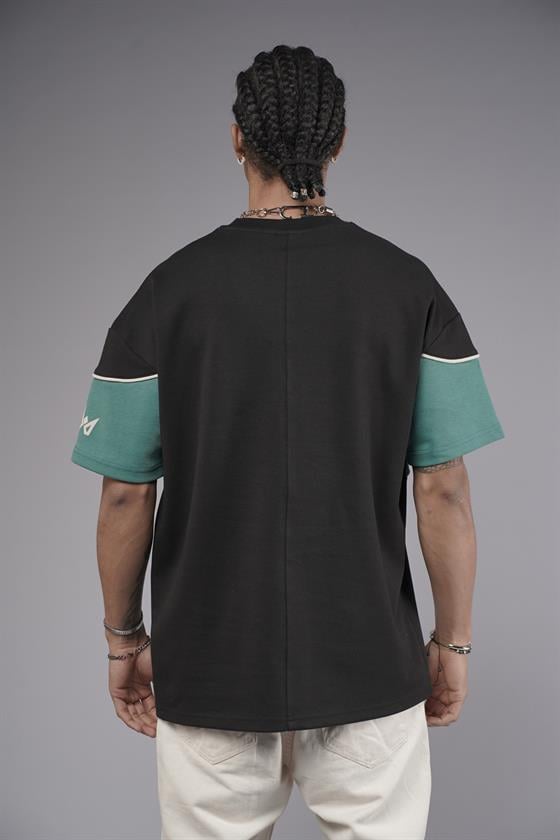 Bisiklet Yaka Garnili Biye Detaylı Oversize Unisex Tişört