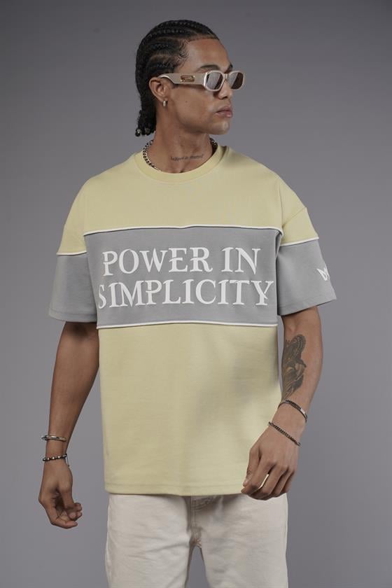 Bisiklet Yaka Garnili Biye Detaylı Oversize Unisex Tişört