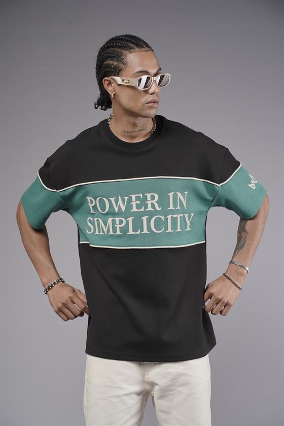 Bisiklet Yaka Garnili Biye Detaylı Oversize Unisex Tişört