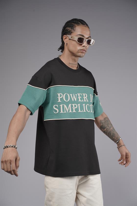 Bisiklet Yaka Garnili Biye Detaylı Oversize Unisex Tişört