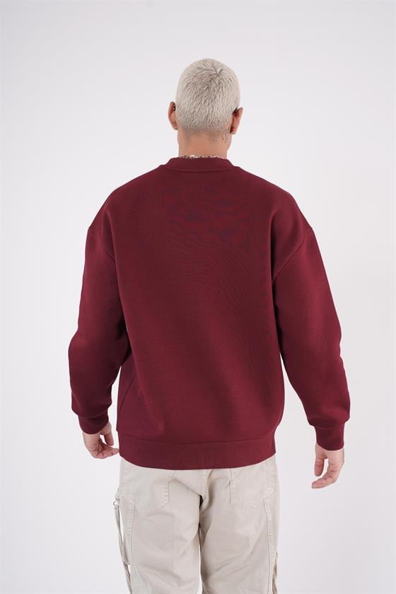 Bisiklet Yaka Kingbrich Baskılı Oversize Kalıp Basıc Sweatshirt