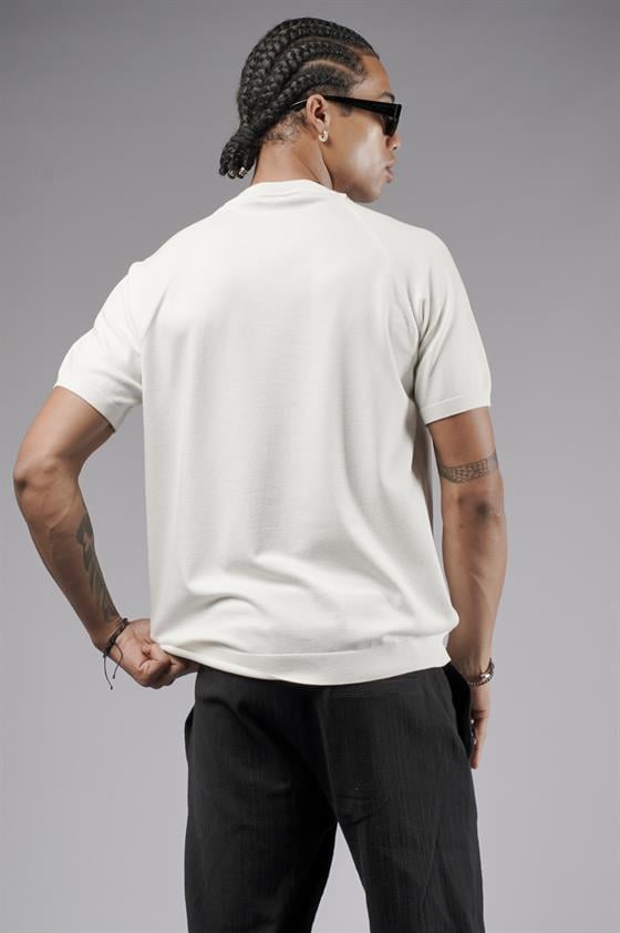 Bisiklet Yaka Reglan Kol Triko Erkek Tişört