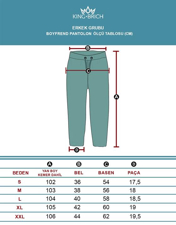 Boyfriend Kalıp Beli Lastikli Cepli Erkek Gabardin Pantolon