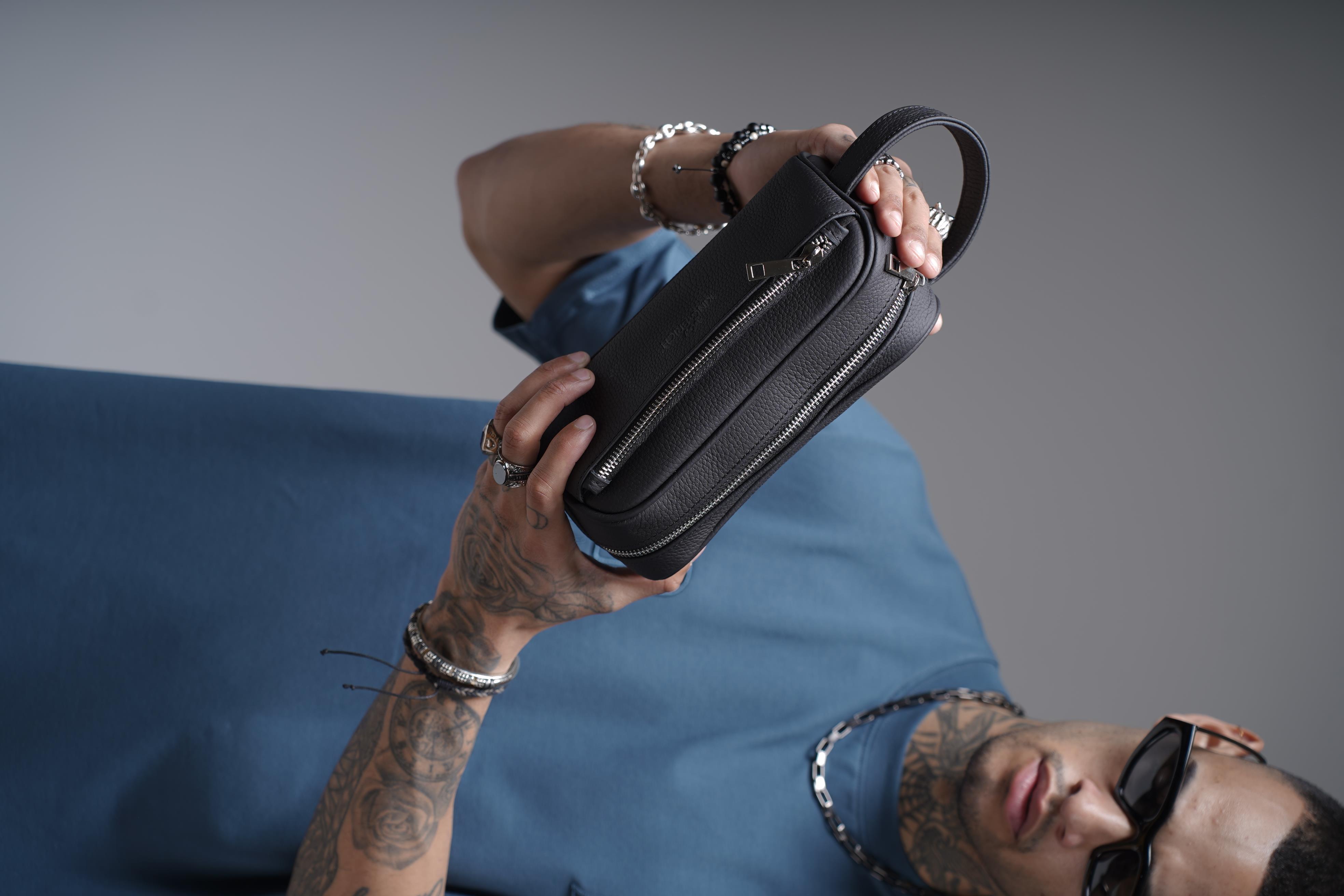 Askılı Silindir Hakiki Deri El Çantası