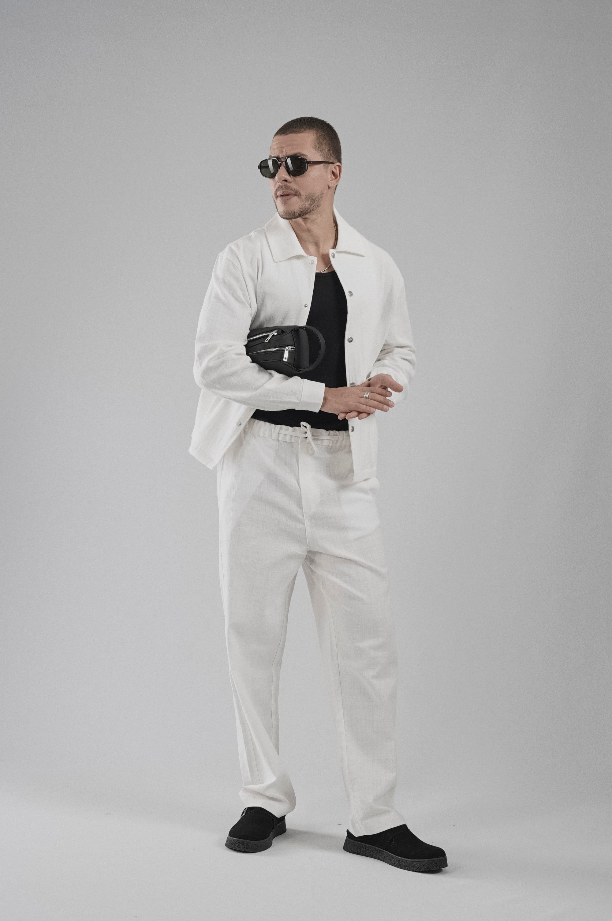 Baggy Kalıp Pamuklu Keten Klasik Pantolon