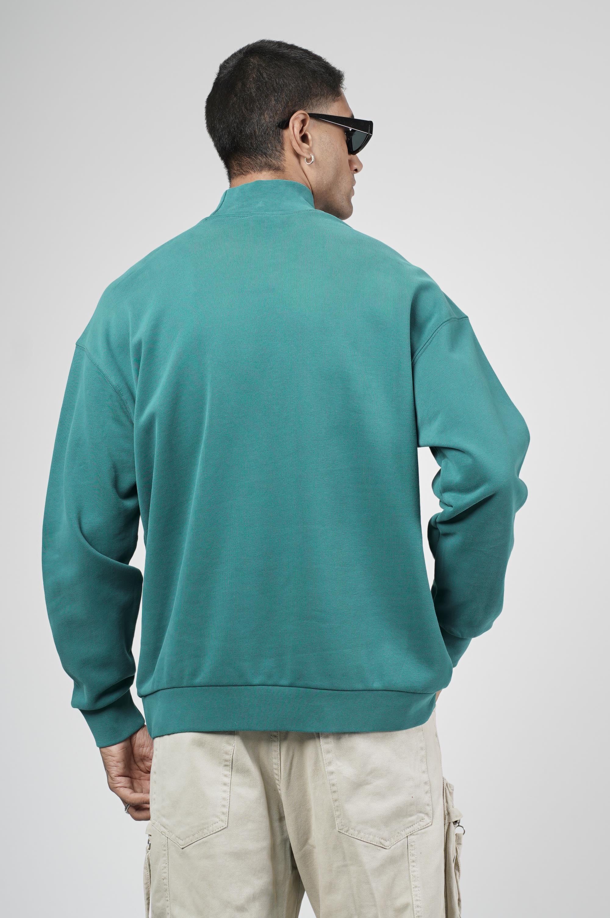Balıkçı Yaka Oversize Kalıp Erkek Sweatshirt