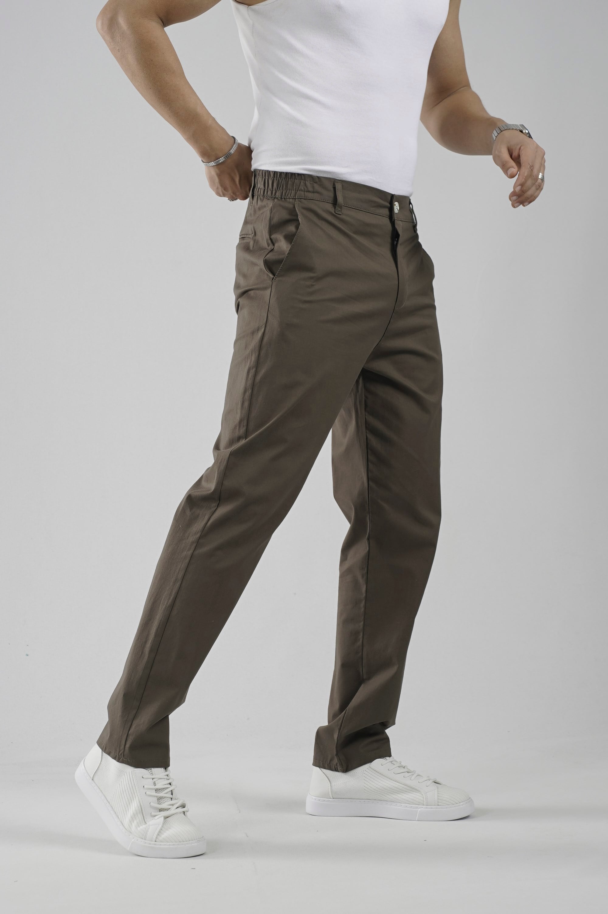 Beli Lastikli Regular Kalıp Chino Likralı Erkek Pantolon