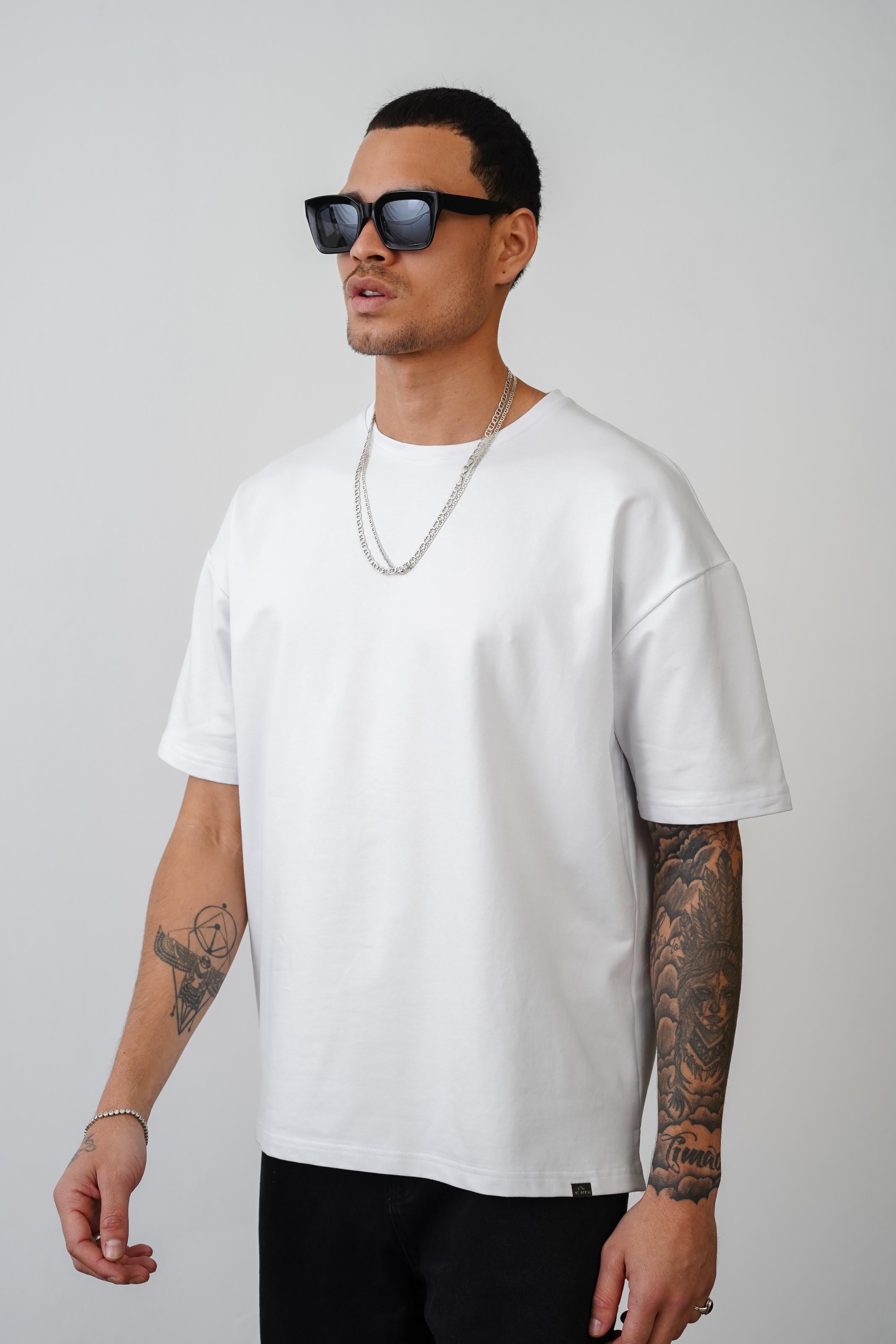 Bisiklet Yaka Battal Boy Oversize Kalıp Basic Tişört