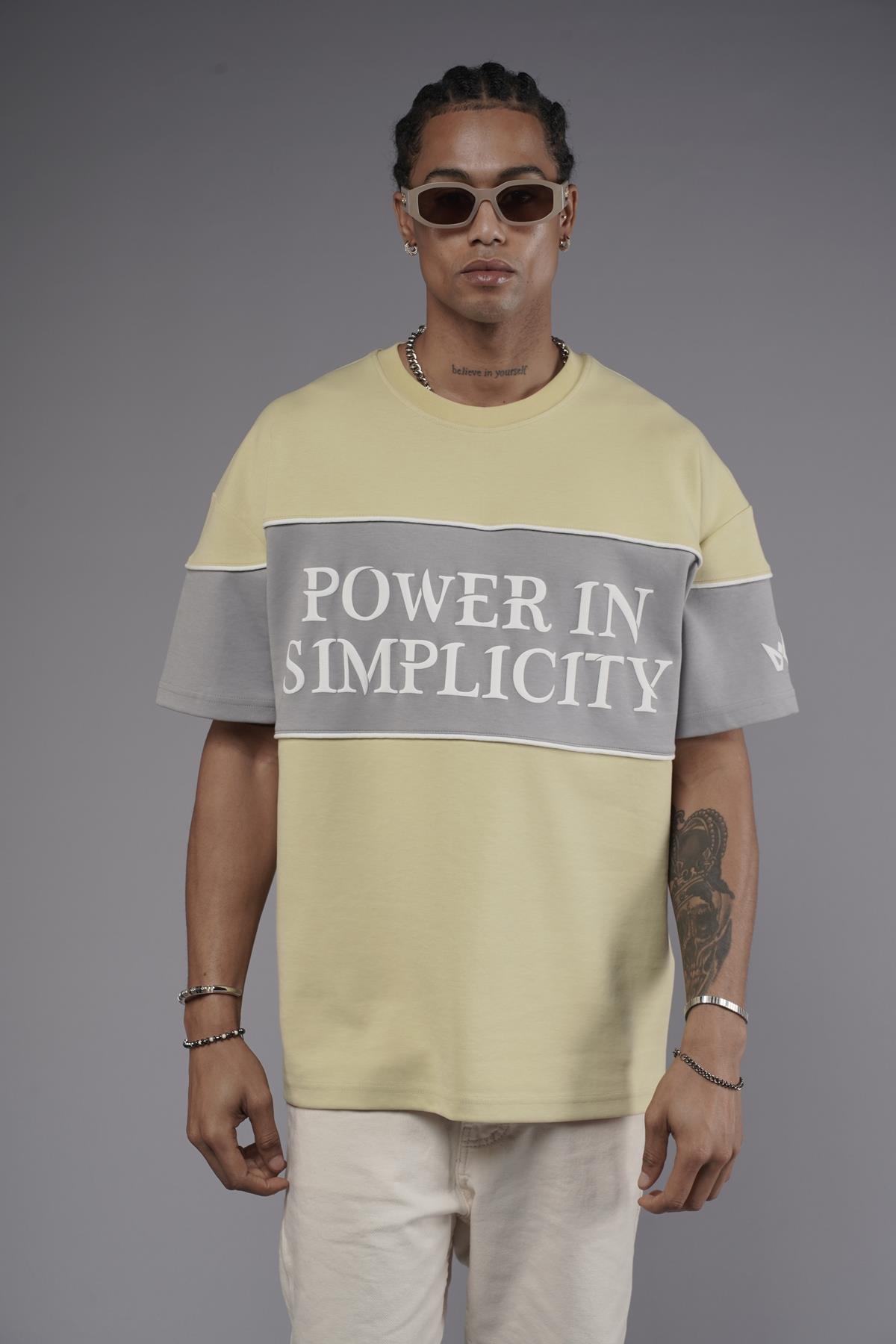 Bisiklet Yaka Garnili Biye Detaylı Oversize Unisex Tişört