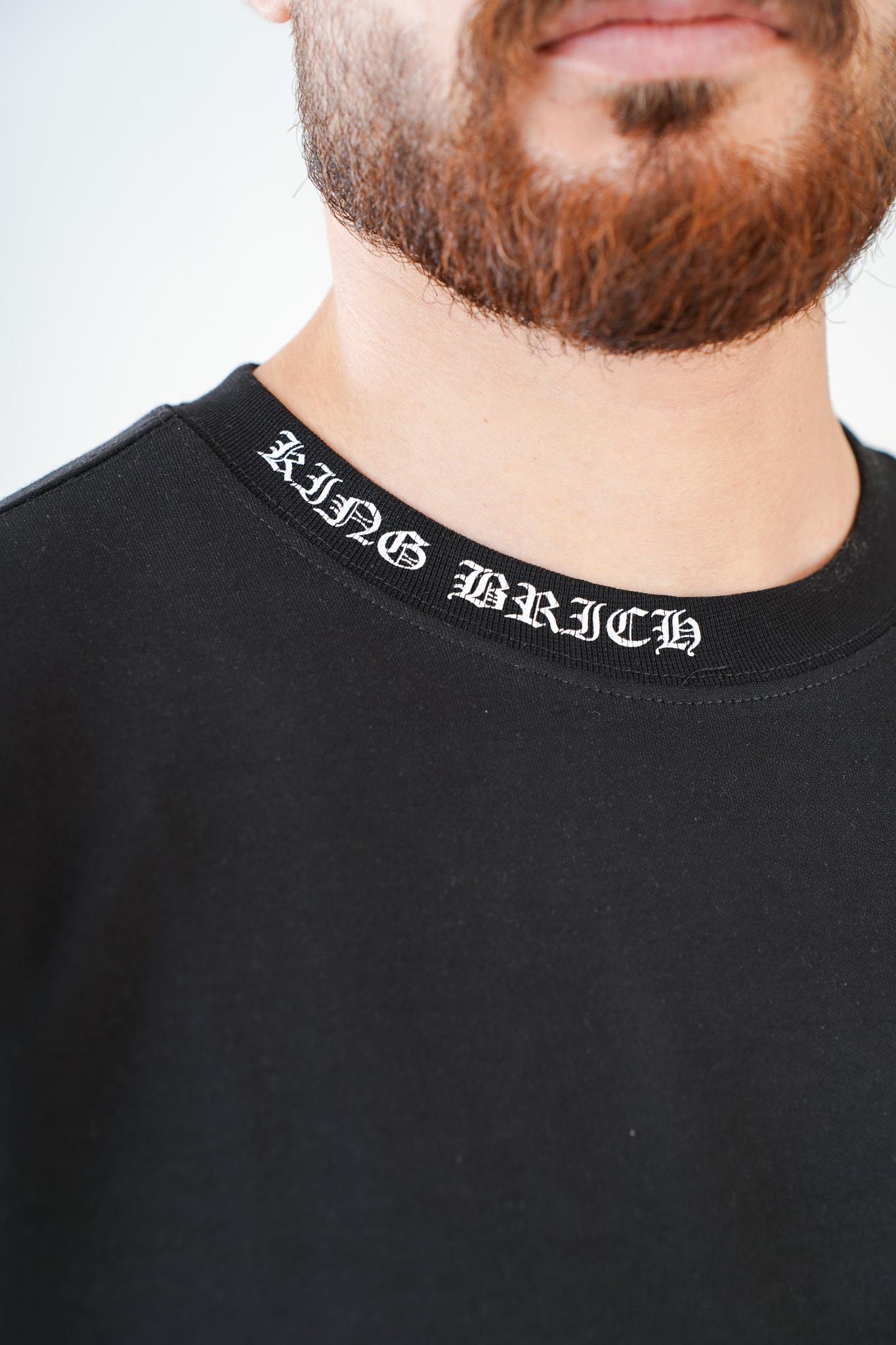 Bisiklet Yaka Logo Baskılı Nakışlı Double Face Oversize Kesim Erkek Tişört