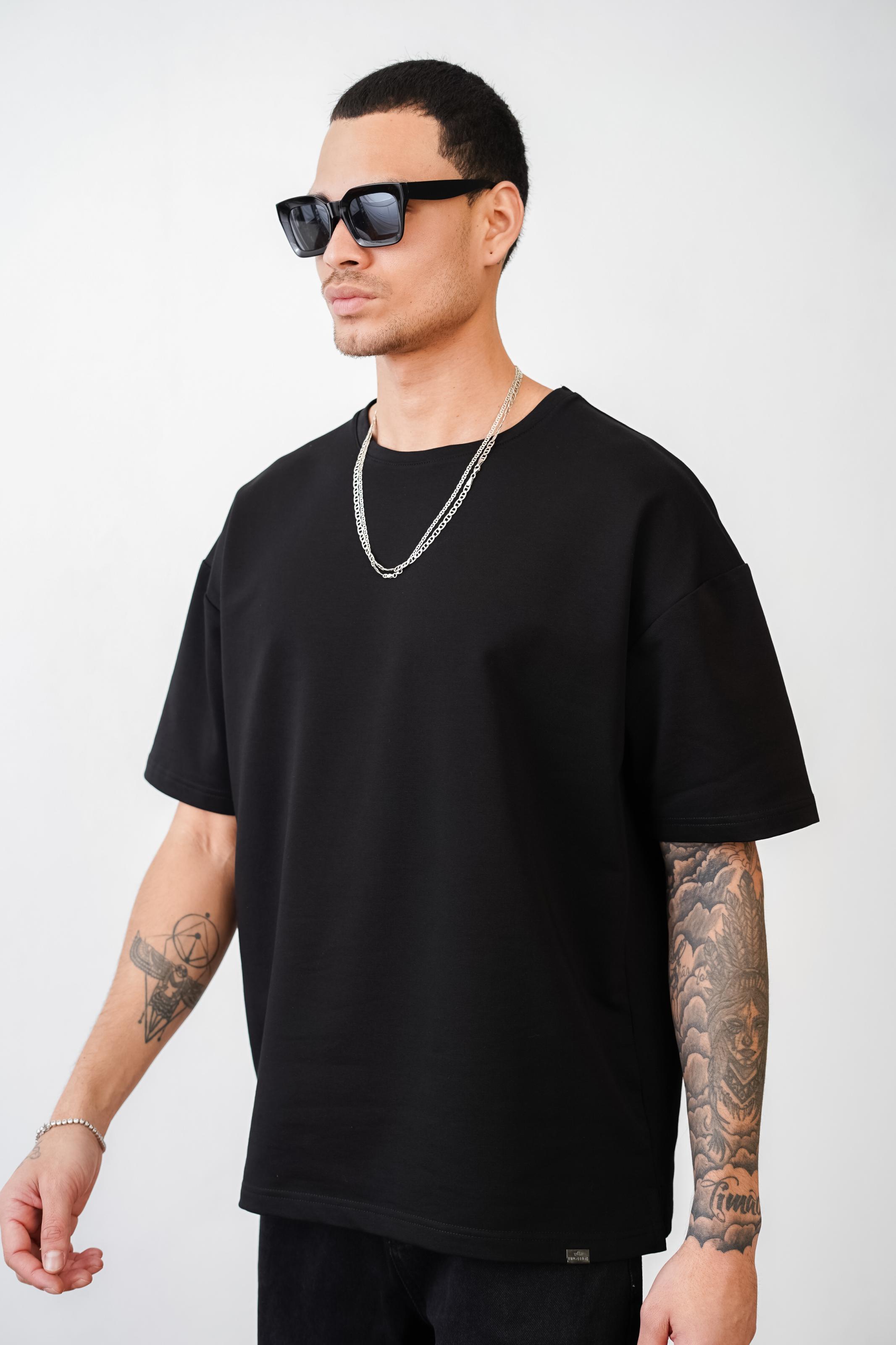 Bisiklet Yaka Oversize Düz Unisex Tişört