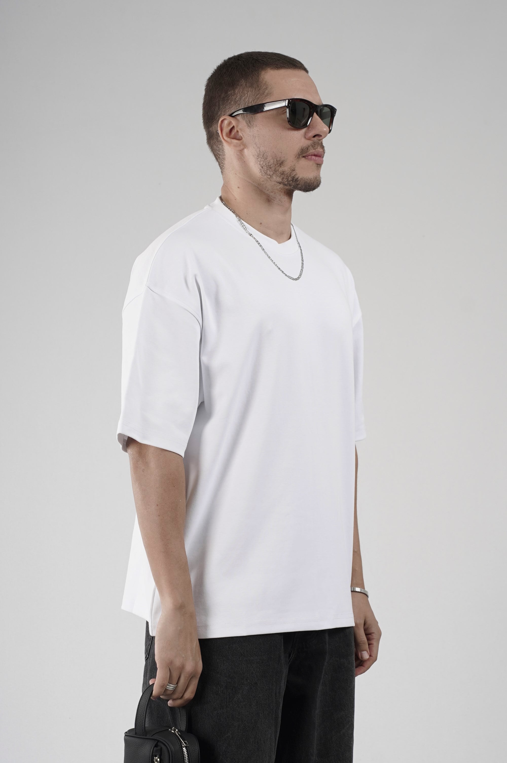 Bisiklet Yaka Oversize Erkek Süprem Tişört