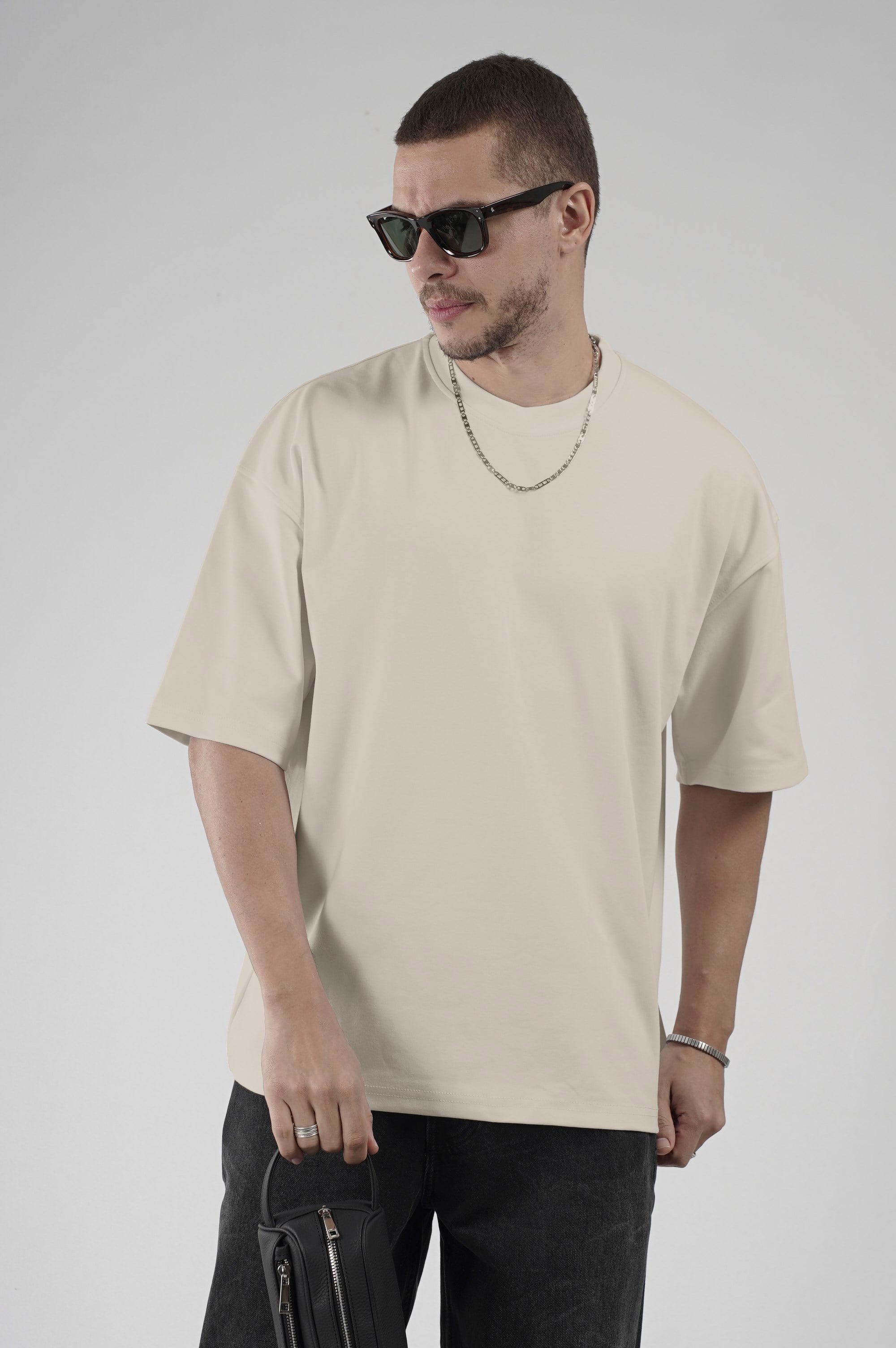 Bisiklet Yaka Oversize Erkek Süprem Tişört