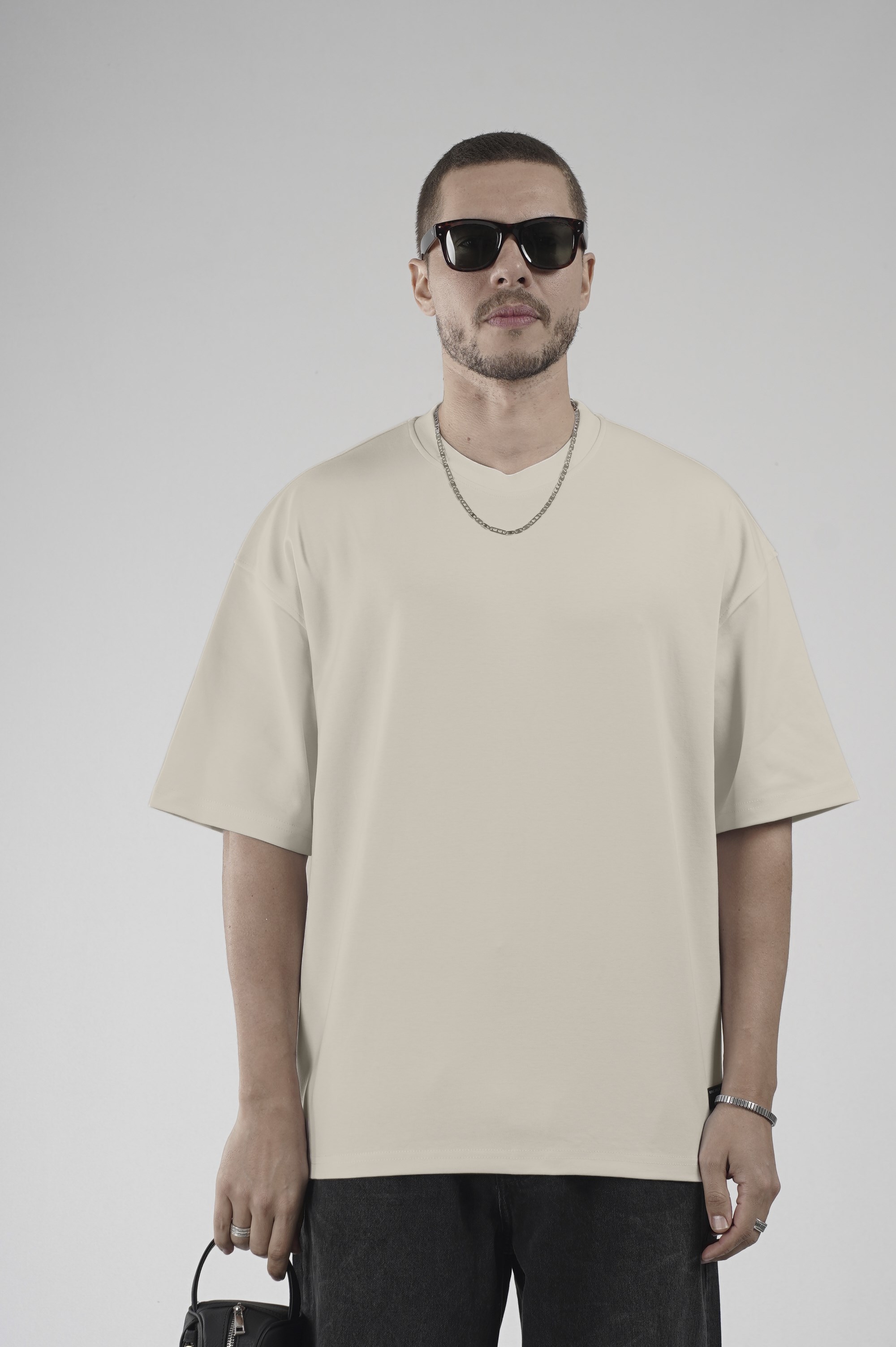 Bisiklet Yaka Oversize Erkek Süprem Tişört