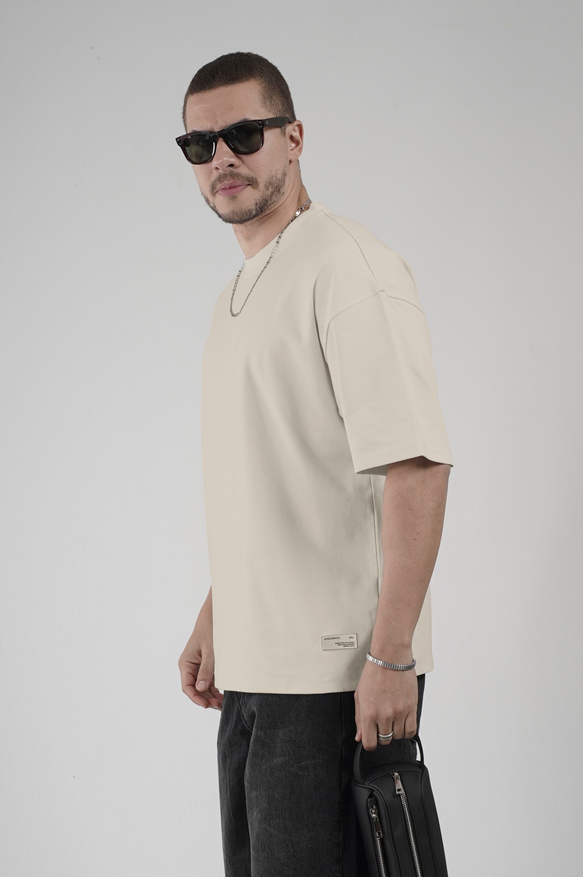 Bisiklet Yaka Oversize Erkek Süprem Tişört