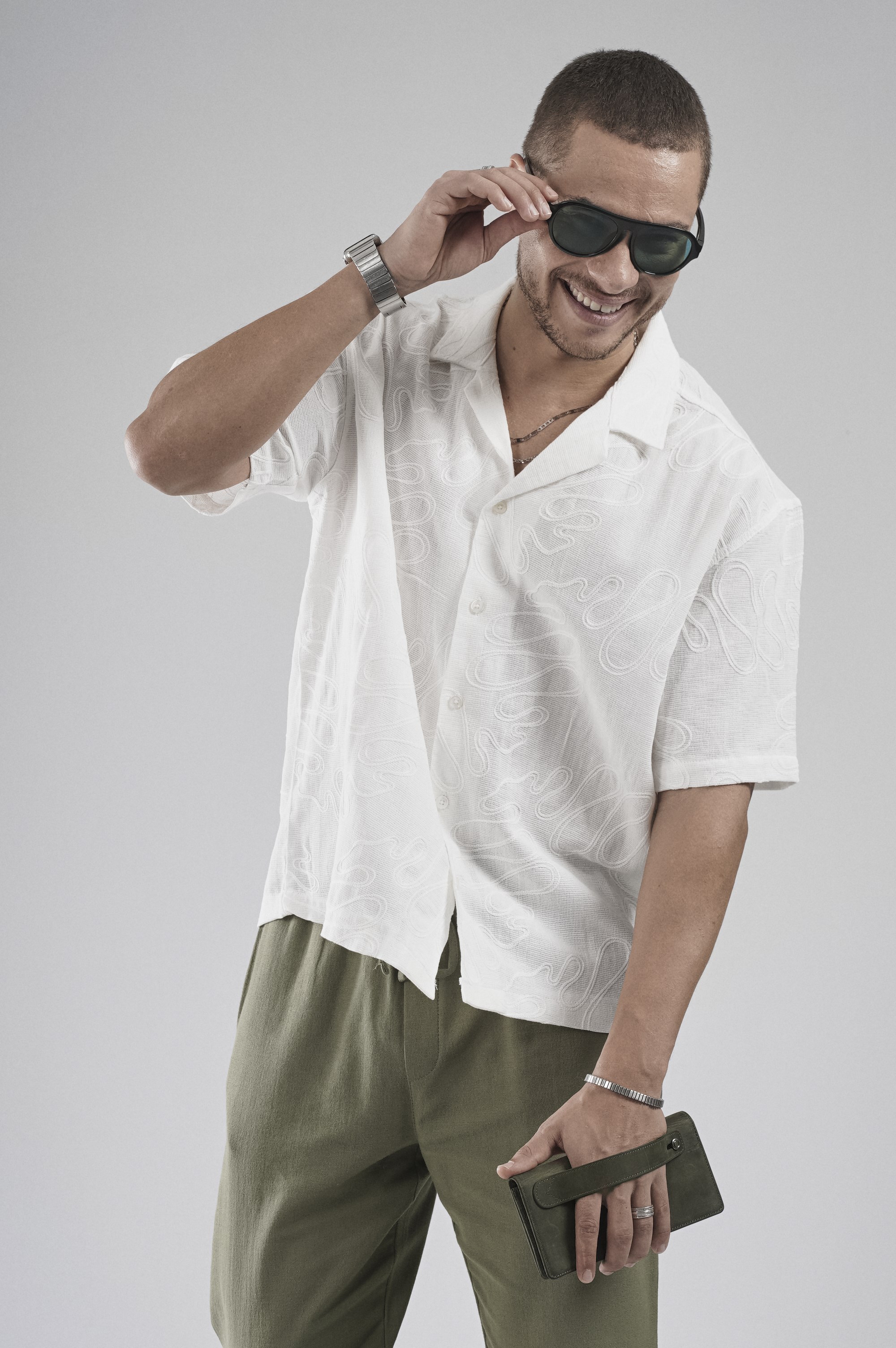 Desenli Nakış Detaylı Regular Kalıp Erkek Gömlek