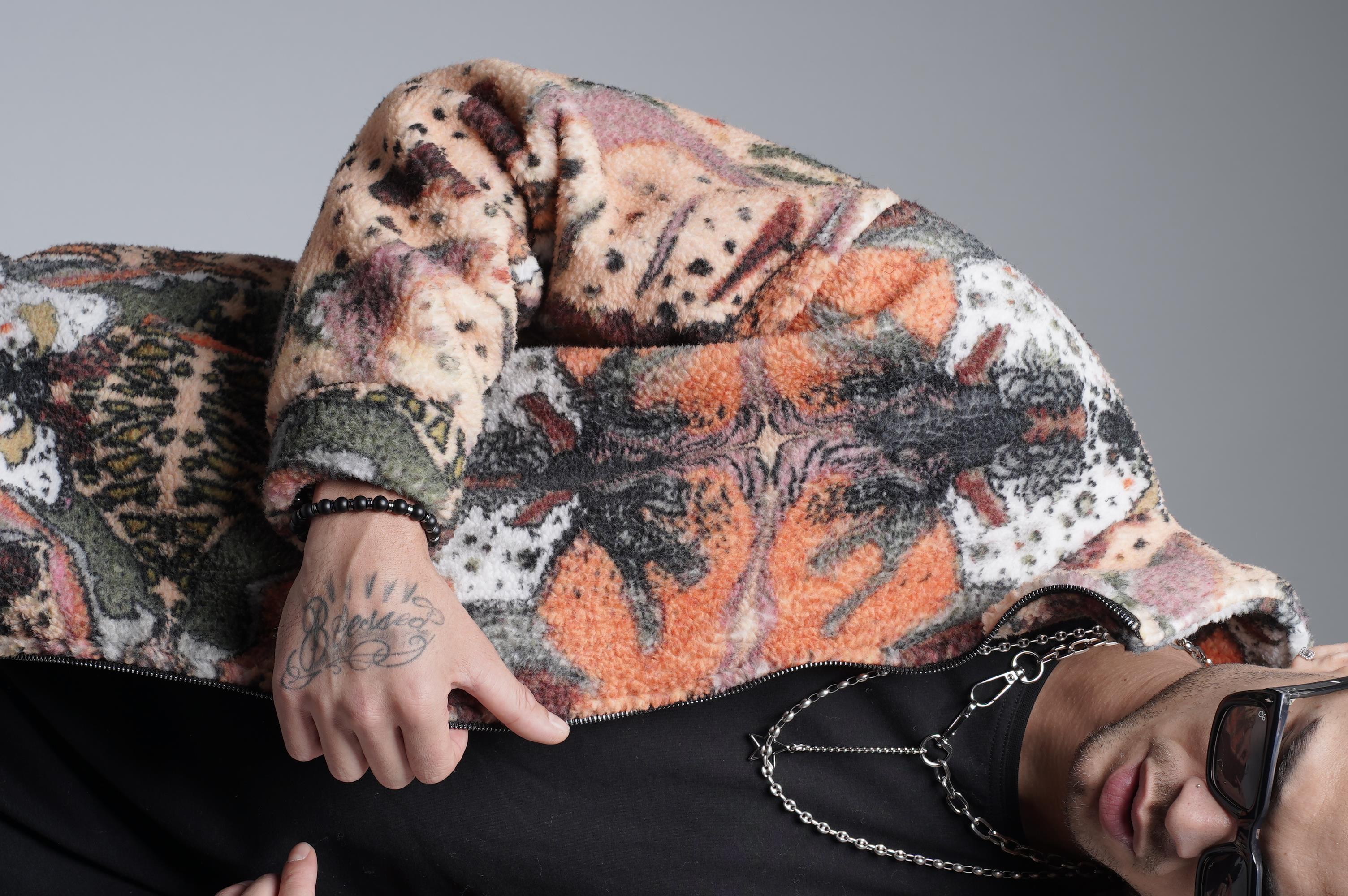 Dik Yaka Fermuarlı Oversize Kalıp Unisex Peluş