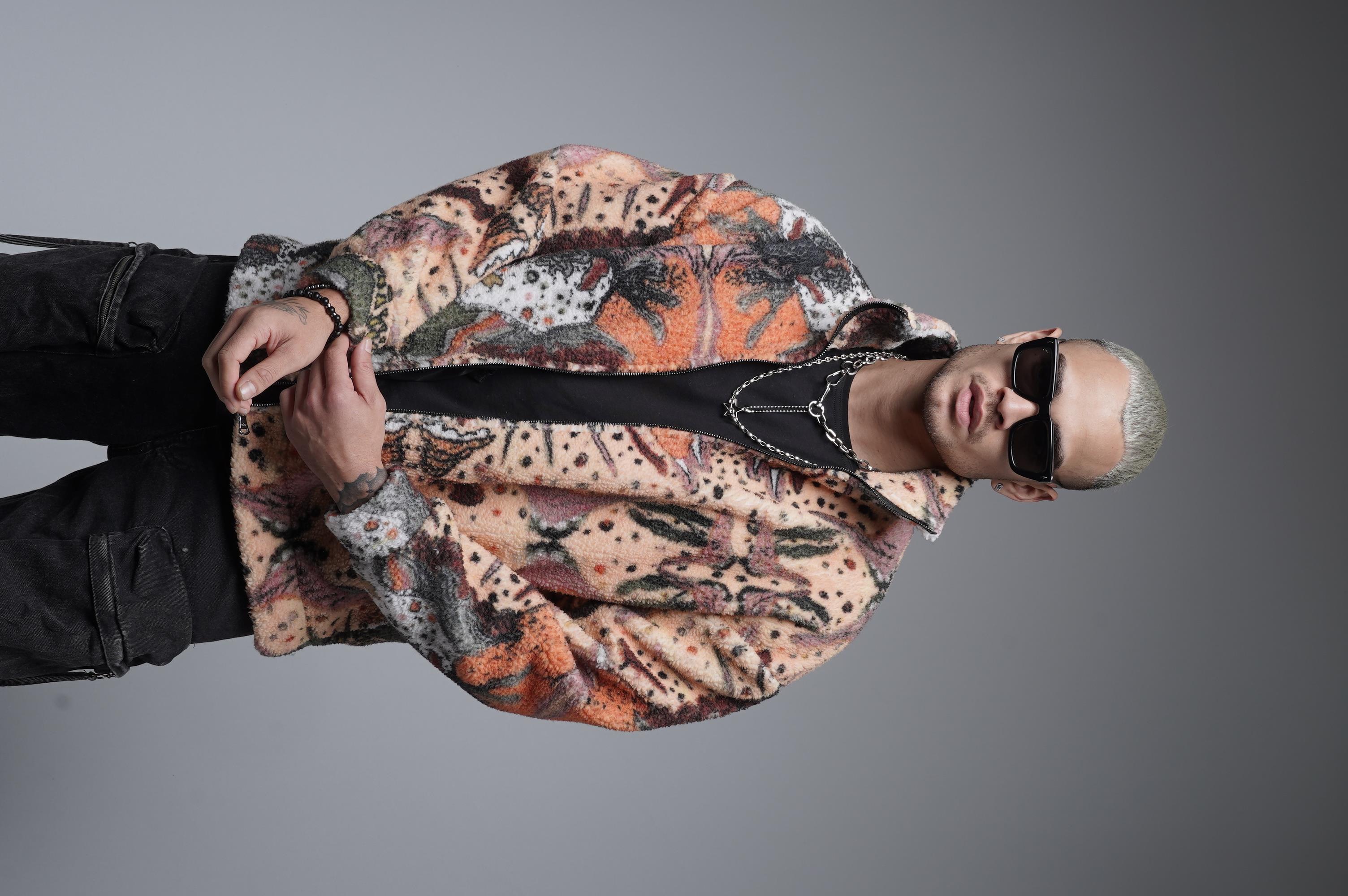 Dik Yaka Fermuarlı Oversize Kalıp Unisex Peluş