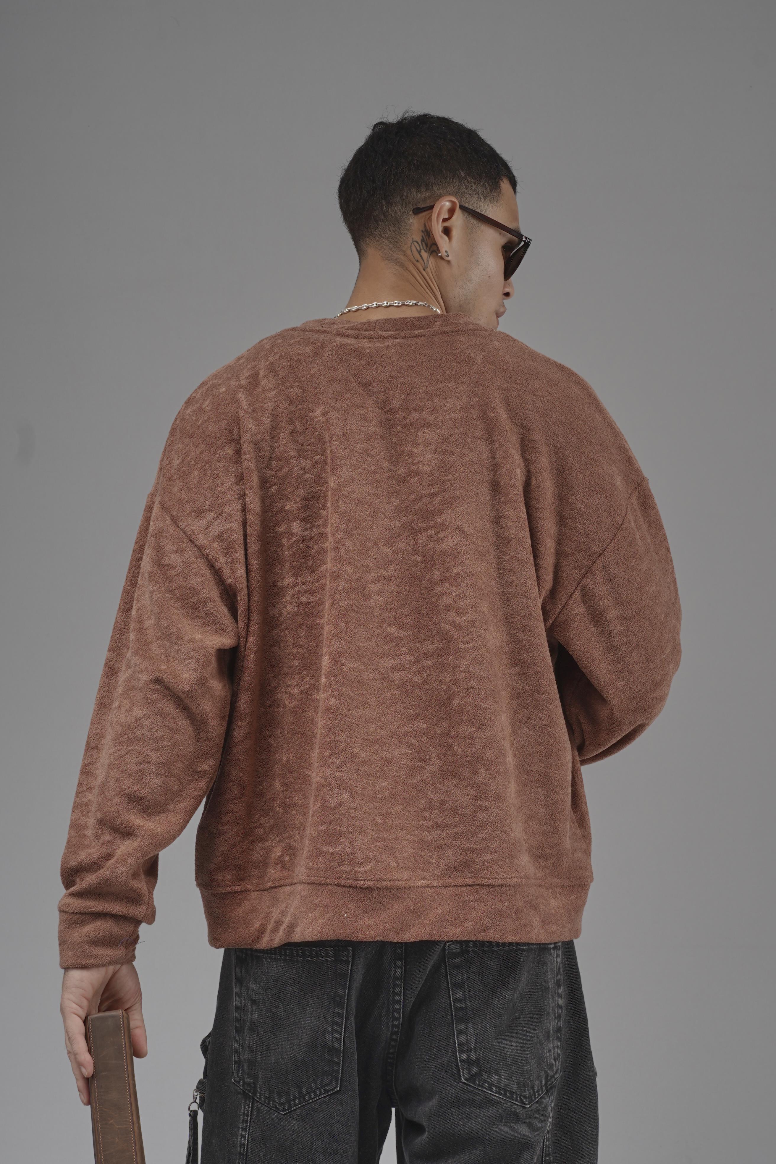 Düğmeli Nakış Detaylı Oversize Kalıp Erkek Hırka