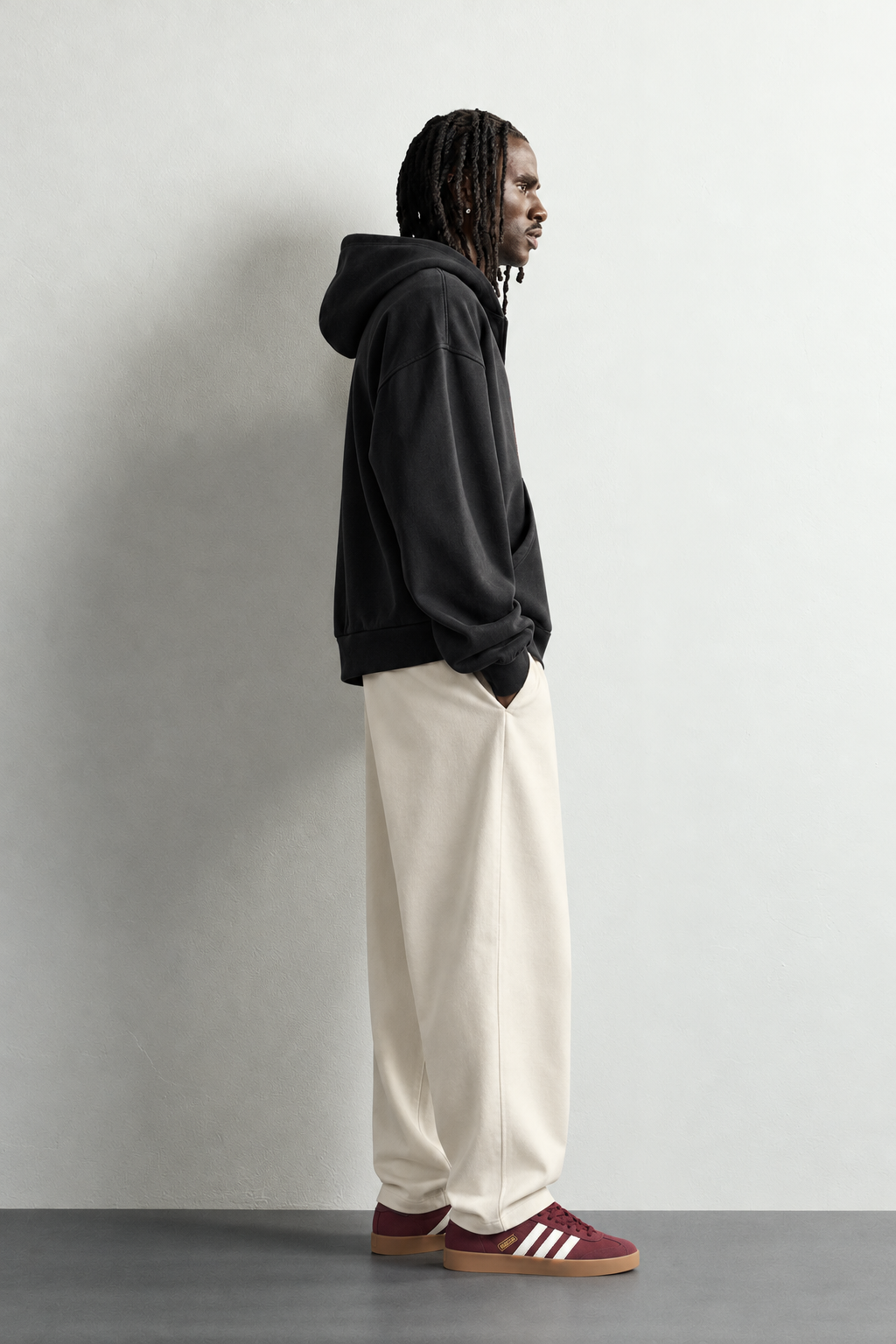 Erkek 99 Halı Desen Patch Nakışlı Şardonlu Kapüşonlu Oversize Sweatshirt