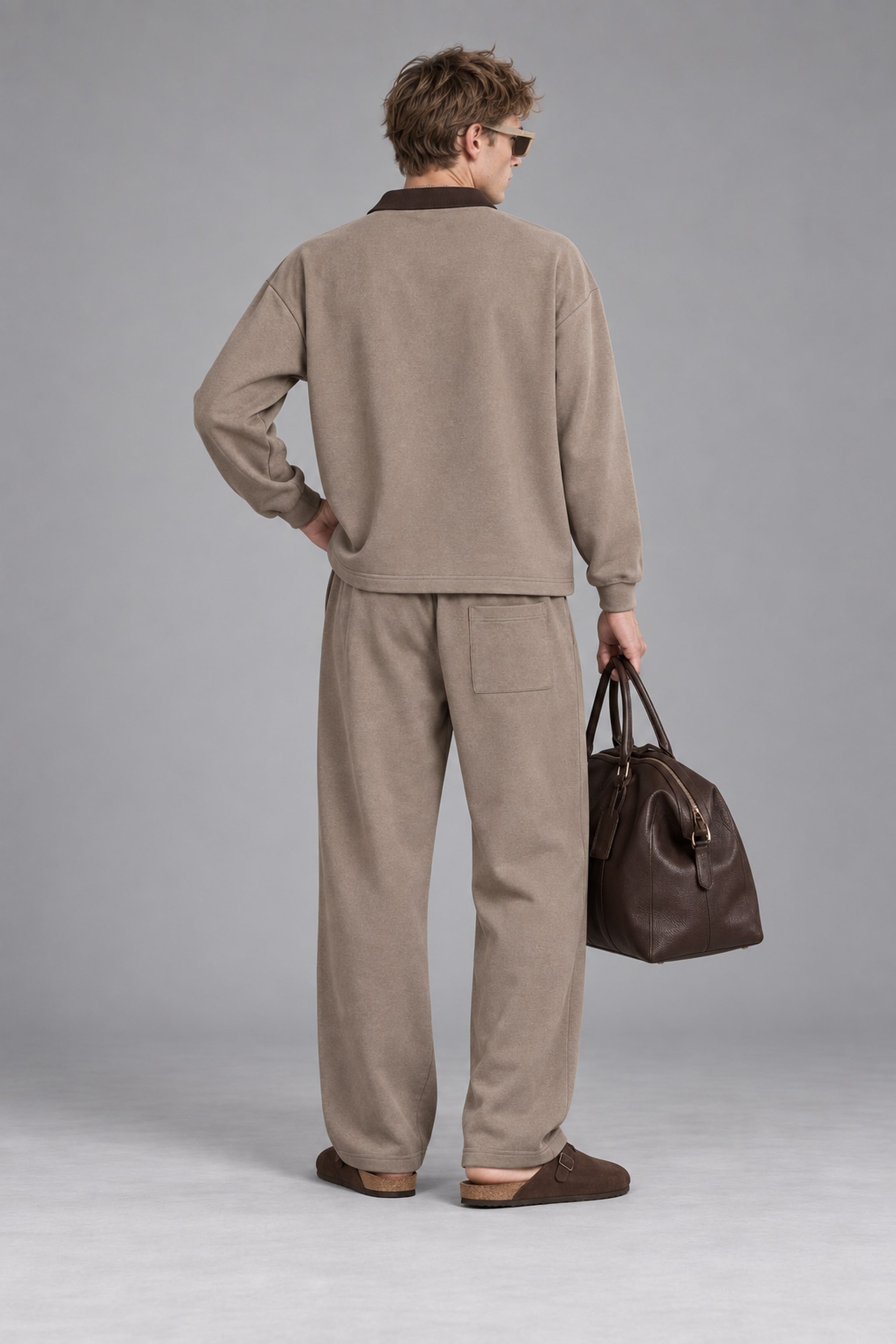 Erkek Baggy Kalıp Polo Yaka Alt Üst Eşofman Takımı