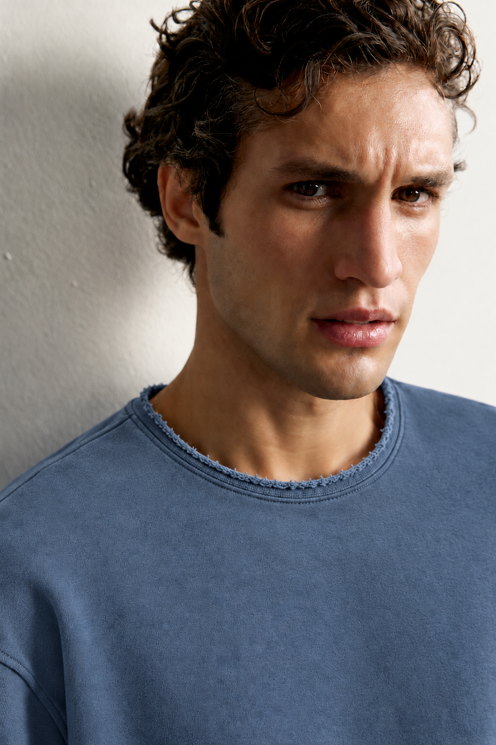 Erkek Basic Pis Yaka Oversize Sweatshirt